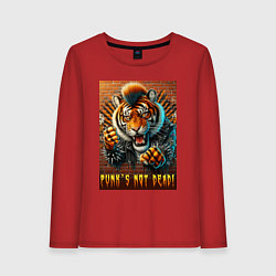 Женский лонгслив Punks not dead - motto tiger