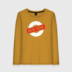 Лонгслив хлопковый женский New York vibe, цвет: горчичный