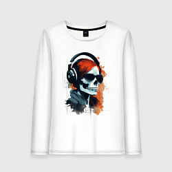 Женский лонгслив Grunge redhead girl skull