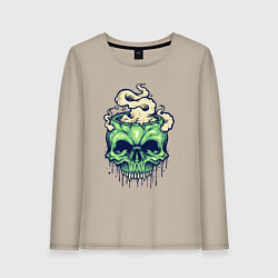 Женский лонгслив Skull smoke