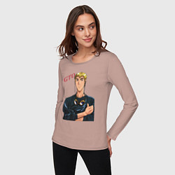 Лонгслив хлопковый женский Эйкити Онидзука учитель, цвет: пыльно-розовый — фото 2