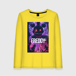 Лонгслив хлопковый женский Freddy - мишка Фредди, цвет: желтый