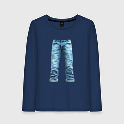 Лонгслив хлопковый женский Джинсы штаны jeans, цвет: тёмно-синий