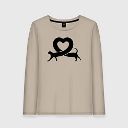 Женский лонгслив Love cat