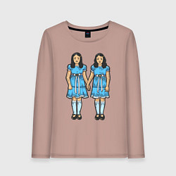 Лонгслив хлопковый женский Близняшки сияние, цвет: пыльно-розовый