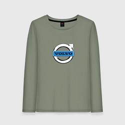 Лонгслив хлопковый женский Volvo logo, цвет: авокадо