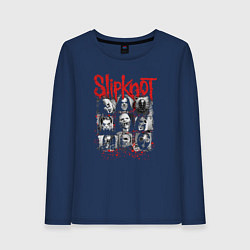 Лонгслив хлопковый женский Slipknot rock band, цвет: тёмно-синий