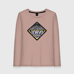 Лонгслив хлопковый женский Япония Токио, цвет: пыльно-розовый