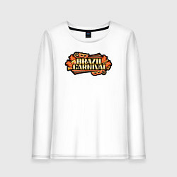 Лонгслив хлопковый женский Карнавал в Бразилии, цвет: белый