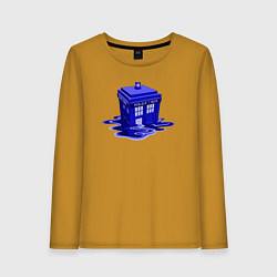 Лонгслив хлопковый женский Tardis ink, цвет: горчичный