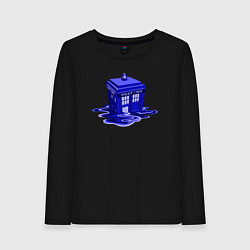 Лонгслив хлопковый женский Tardis ink, цвет: черный