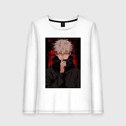 Лонгслив хлопковый женский Магическая битва Тогэ Инумаки, цвет: белый