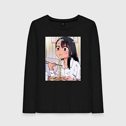 Лонгслив хлопковый женский Не издевайся, Нагаторо Хаясэ, цвет: черный