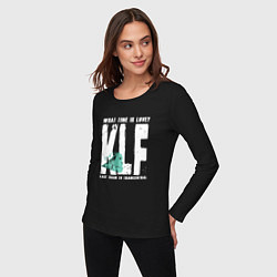 Лонгслив хлопковый женский Klf - What time is love, цвет: черный — фото 2