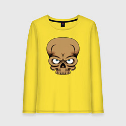 Лонгслив хлопковый женский Хмурый черепок, цвет: желтый