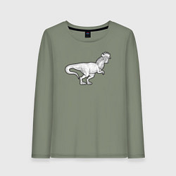 Женский лонгслив Петух динозавр