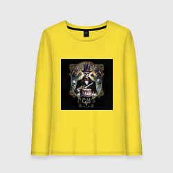 Лонгслив хлопковый женский Юбилейная - Скелеты в шкафу, цвет: желтый