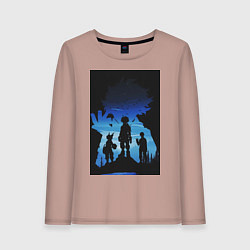 Лонгслив хлопковый женский Моя геройская академия Идзуку Мидория Кацуки Бакуг, цвет: пыльно-розовый