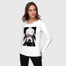 Лонгслив хлопковый женский Магическая битва Мэгуми Фусигуро холодный юноша, цвет: белый — фото 2