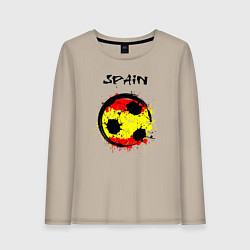 Лонгслив хлопковый женский Football Spain, цвет: миндальный
