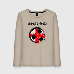 Лонгслив хлопковый женский Football England, цвет: миндальный