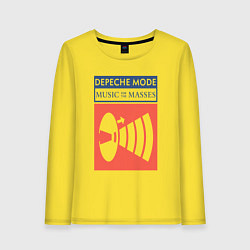 Лонгслив хлопковый женский Depeche Mode - Music for the masses merch, цвет: желтый