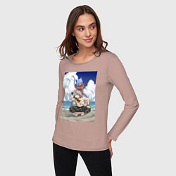 Лонгслив хлопковый женский Хвост Феи Хэппи Нацу Драгнил, цвет: пыльно-розовый — фото 2