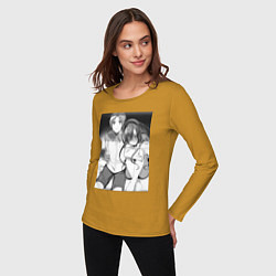 Лонгслив хлопковый женский Реинкарнация безработного Эрис Бореас Грейрат Руде, цвет: горчичный — фото 2