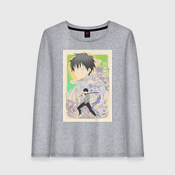 Лонгслив хлопковый женский Магическая битва Юта Оккоцу арт, цвет: меланж