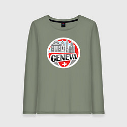 Лонгслив хлопковый женский Switzerland country, цвет: авокадо
