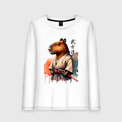 Женский лонгслив Capybara samurai - ai art fantasy