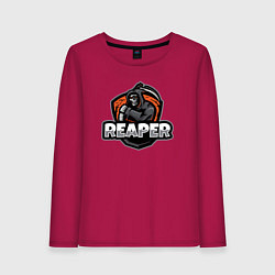 Лонгслив хлопковый женский Reaper dead скелет, цвет: маджента