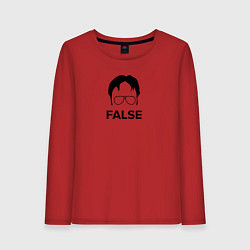 Лонгслив хлопковый женский Dwight Kurt false - the office, цвет: красный