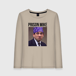 Лонгслив хлопковый женский Prison mike Michael Scott - офис, цвет: миндальный