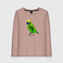 Женский лонгслив Зеленый попугай