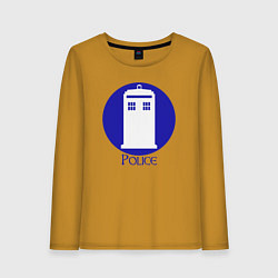 Лонгслив хлопковый женский Tardis police, цвет: горчичный