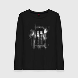 Лонгслив хлопковый женский Tardis grey, цвет: черный