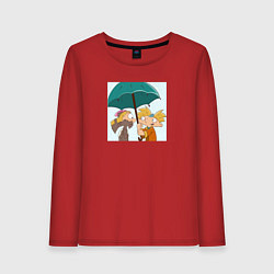 Лонгслив хлопковый женский Фан арт эй Арнольд романтика, цвет: красный