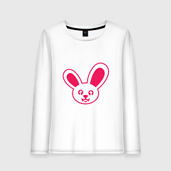 Лонгслив хлопковый женский Токсичный заяц, цвет: белый