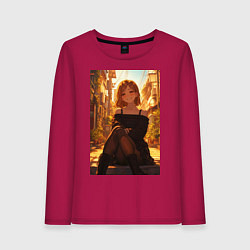 Лонгслив хлопковый женский Магическая битва Нобара Кугисаки арт, цвет: маджента