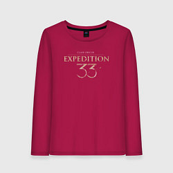 Лонгслив хлопковый женский Clair Obsur expedition 33 logo, цвет: маджента