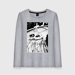 Лонгслив хлопковый женский Mazda RX-7 гоночный стиль, цвет: меланж