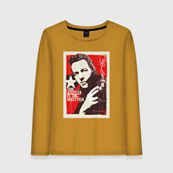 Лонгслив хлопковый женский Joe Strummer of the Clash, цвет: горчичный