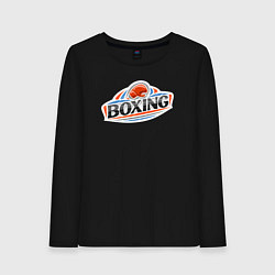 Лонгслив хлопковый женский Boxing team, цвет: черный