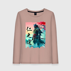 Женский лонгслив Japanese samurai - ghost of Tsushima sketch