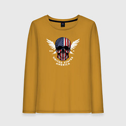 Лонгслив хлопковый женский Made in United States, цвет: горчичный