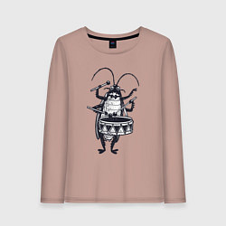 Женский лонгслив Таракан барабанщик