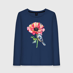 Женский лонгслив Мак и лазоревка