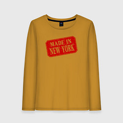 Лонгслив хлопковый женский Сделано в Нью-Йорке, цвет: горчичный