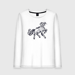 Лонгслив хлопковый женский Рыбоконь, цвет: белый
